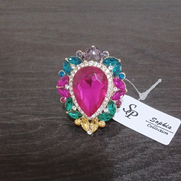 Sophia Collection Pink And Multicolor Gemstone Ring